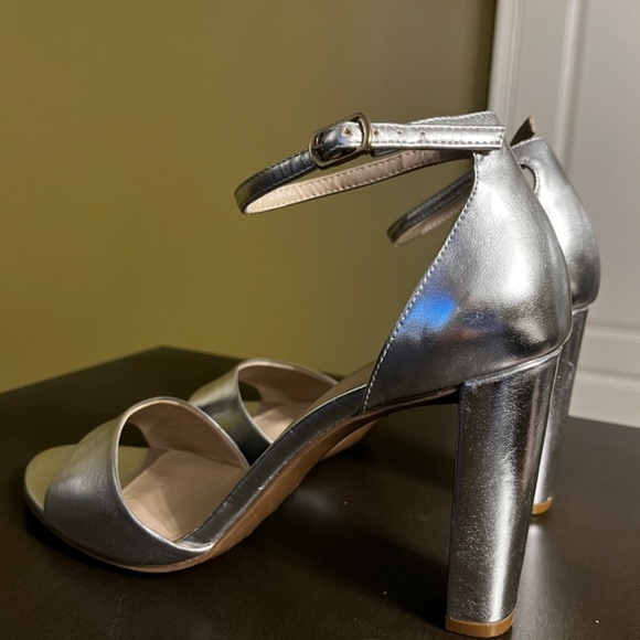 Silver block heels size 9 - Picture 3 of 6